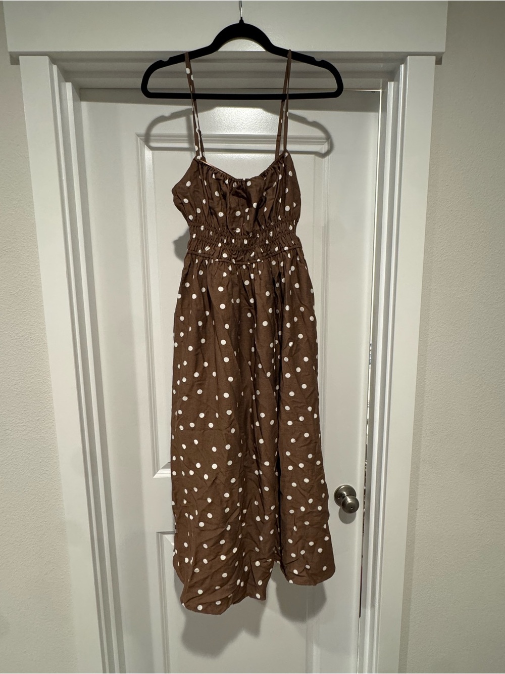 Vici Brown and White Polka Dot Spaghetti Strap Kids Dress